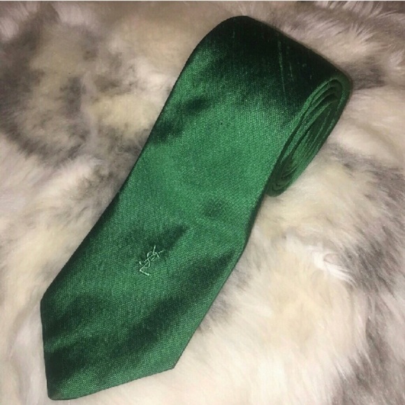 YSL SILK TIE Great gift🥂 Emerald green vintage